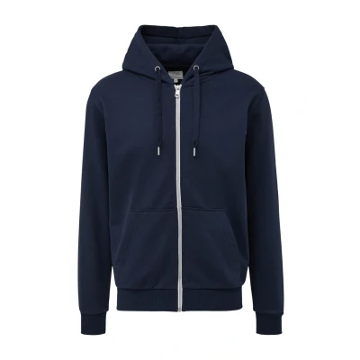 Afbeelding van QS MIT SAUM Sweater met rits, Heren, Maat: Small, Tiefblau
