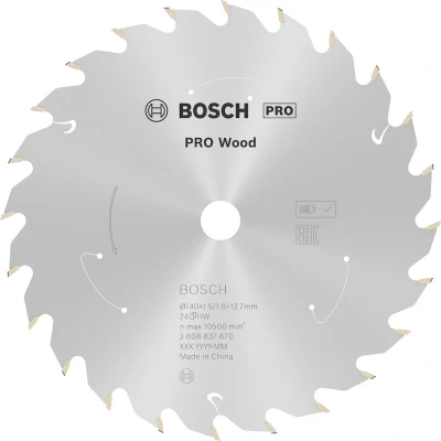Afbeelding van Bosch Accessories 2608837670 Hardmetaal cirkelzaagblad 140 x 12.7 mm Aantal tanden: 24 1 stuk(s)