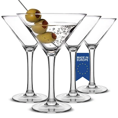 Afbeelding van CRYSTALIA Premium Martini Glazen 4 Stuks, 175 ml 100% LOODVRIJ Vaatwasmachinebestendig Cocktail Glazen, Set van 4, Party Drinkglazen, Bril Set, Glasses