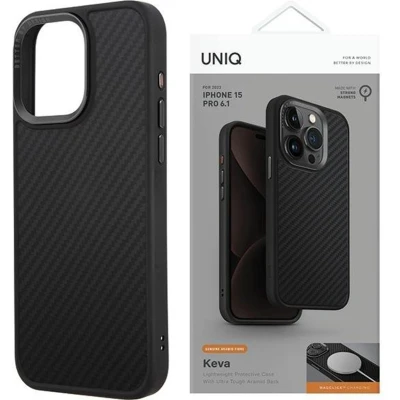 Afbeelding van UNIQ hoesje Keva iPhone 15 Pro Max 6.7 Magclick Opladen zwart/carbonzwart