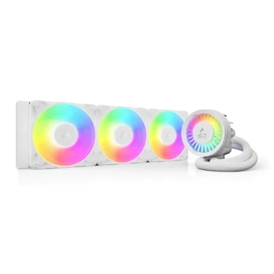 Afbeelding van ARCTIC Liquid Freezer III Pro 360 A RGB AIO CPU Koeler, 3 x 120 mm Waterkoeling, 38 Radiator, PWM Pomp, VRM Ventilator, AMD AM5/AM4, Intel LGA1851/1700 Contactframe Wit