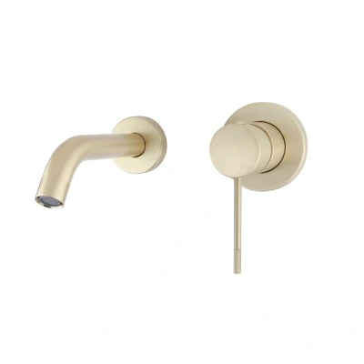 Afbeelding van Best Design Nancy wandmengkraan Decorata inbouw uitl=20 cm mat goud