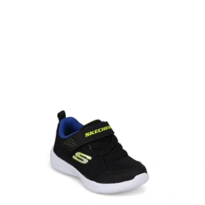 Afbeelding van Skechers Skech Stepz 2.0 Mini Wanderer Sneaker, 5 UK Kind, Zwart Textiel Synthetisch Blauw Lime Trim, Child