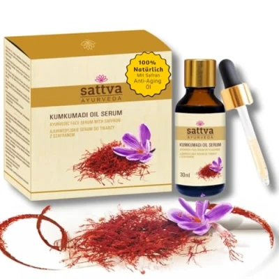 Afbeelding van Sattva Kumkumadi Oil Serum voor gezicht, anti aging gezichtsolie met saffraan stralende huid &amp; tegen pigmentvlekken, Skin Care Face 30 ml