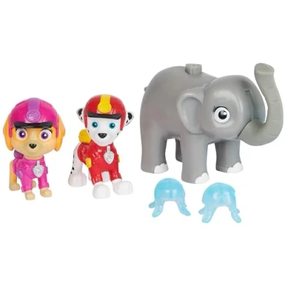 Afbeelding van PAW Patrol Jungle Pups Marshall met Skye en Olifant speelfigurenset projectielwerper