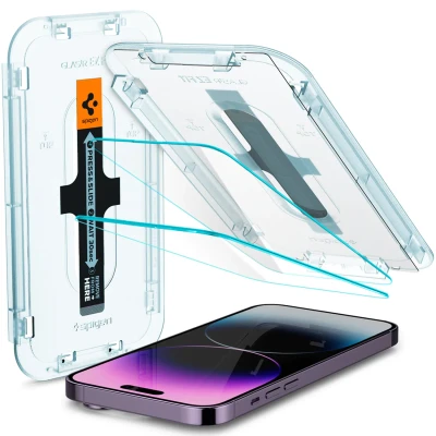 Afbeelding van 2 Pack Screenprotectors Apple iPhone 14 Pro Max: Spigen GLAStR Fit Duo + Applicator