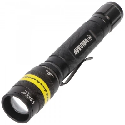 Afbeelding van Velamp KOST, tactische zaklamp, CREE XPE R3 LED, focusseerbaar, extreem licht, 140 lumen, inclusief batterijen