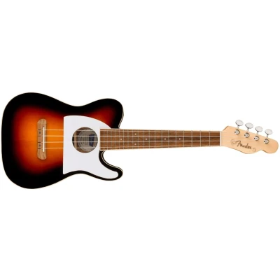 Afbeelding van Fender Fullerton Tele Uke WN White Pickguard 2 Color Sunburst elektrisch akoestische concert ukelele