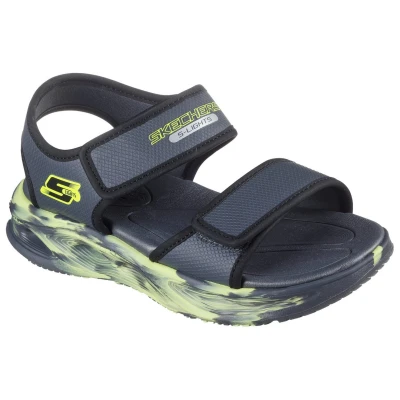 Afbeelding van Skechers SOLA GLOW Sandalen charcoal/silvercoloured/lime trim voor kinderen, Maat: 27, Charcoal/silver/coloured/lime Schoenen