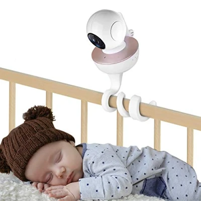 Afbeelding van inRobert universele babyfoonhouder wandmontage babyvideomonitorplank flexibele camerastandaard zonder boren voor kinderkamer houder compatibel met de meeste babyfoons en telefoons (wit)