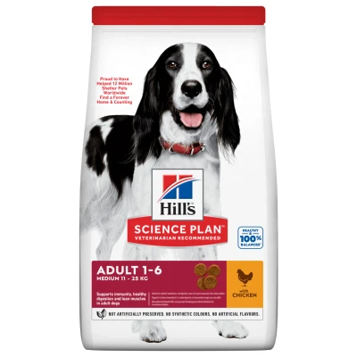Afbeelding van Hill&quot;;s Adult Medium met kip hondenvoer 2 x 14 kg