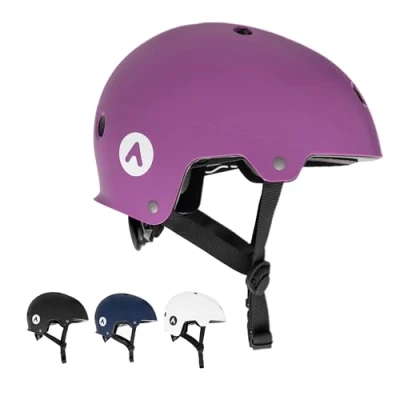 Afbeelding van ATTABO Skatehelm en scooterhelm, maat M, skaterhelm, fietshelm, MTB helm met harde schaal van ABS kunststof, verstelbare skateboardhelm voor fiets, scooter, inline skate helm, heren dames