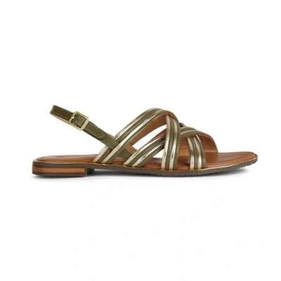 Afbeelding van Geox Dames D Sozy Plus G Flat Sandal, SAGE/LT Gold, 36 EU, Sage Lt EU