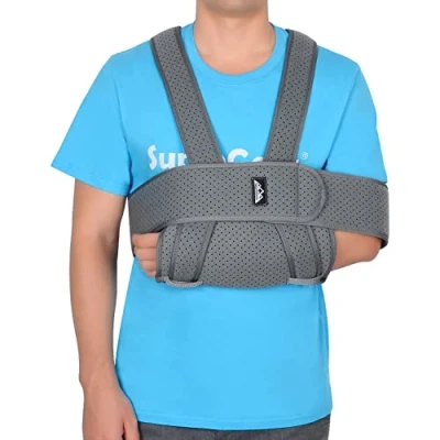 Afbeelding van supregear Arm Sling Schouder Startonderbreker, Verstelbare Comfortabele Startonderbreker Swathe Ademende Ondersteuning Brace voor Gewonde Hand Elleboog, Donkergrijs