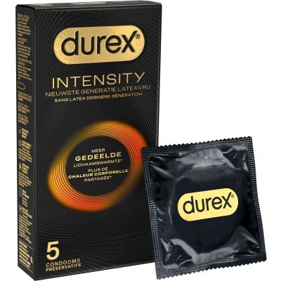 Afbeelding van Durex Intensity condooms 5 Stuks Nieuwste generatie ultradunne, latexvrije Gedeelde lichaamswarmte