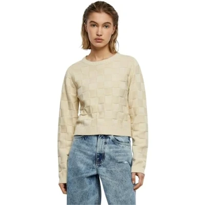 Afbeelding van Urban Classics Check Trui, Dames, Maat: 3XL, Sand