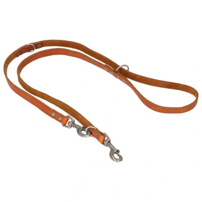 Afbeelding van Adori Dresseerlijn Vetleder Met Print Hondenriem 200x1.8 cm Cognac M/L