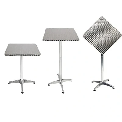 Afbeelding van Mojawo® Bistrostehtisch Terrassentisch Aluminium 60x60cm H70/110cm Balkontisch Gartentisch Bistrotisch klappbar höhenverstellbar