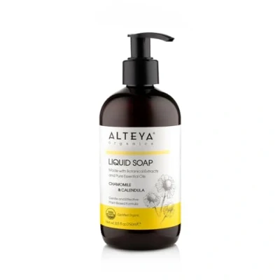 Afbeelding van Alteya Organic Vloeibare Zeep Kamille &amp; Calendula 250 ml USDA Biologisch Gecertificeerde Puur Natuurlijke en Douchegel