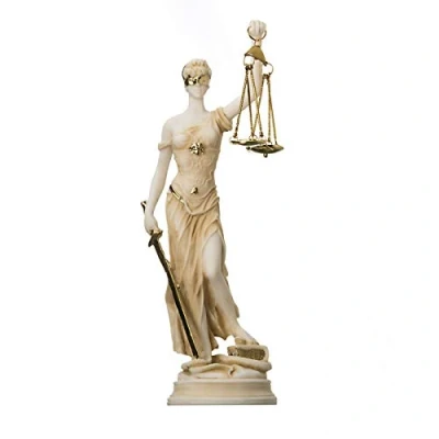 Afbeelding van GREEK GODDESS THEMIS STATUE GOLD KLEUR BLIND LADY JUSTICE SCULPTURE LAWYER GIFT Product Name