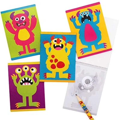 Afbeelding van Baker Ross AX272 12 Monster Notitieboekjes Stuks, Tekenblokken Voor Kinderen, Ideaal Vulmiddel Feesttassen