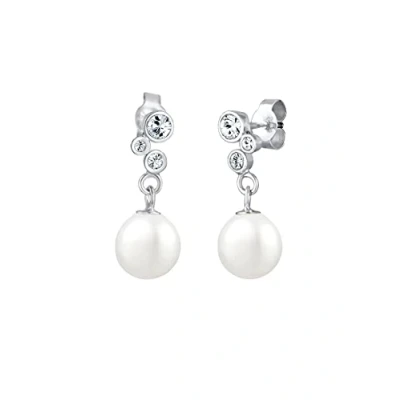 Afbeelding van Elli Elegante damesoorbellen met parels en kristallen, Facetgeslepen, kristal