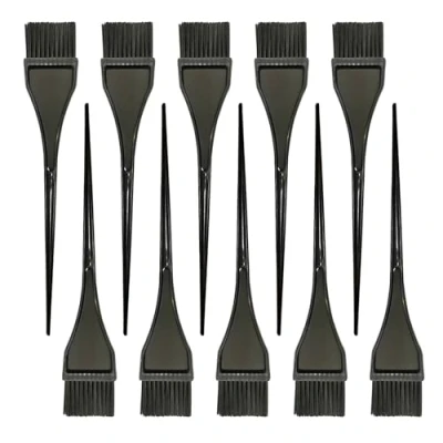 Afbeelding van XNIVUIS Haarkleurborstel, 10 stuks, haarverfborstel, haarverfgereedschap, haarverfkamborstel, tintborstel applicator, gereedschap voor doe het zelf haarkleursalon, haarverf, kapsalon (zwart)