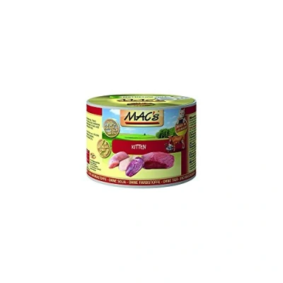 Afbeelding van 5 + 1 gratis! MAC&#039;s Cat natvoer 6 x 200 g Kitten (Kalkoen, Rund, Eend)