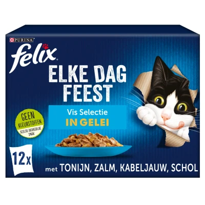 Afbeelding van 4x Felix Elke Dag Feest Vis Selectie in Gelei 12 x 85 gr