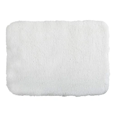 Afbeelding van MSV Badkamerkleedje/badmat tapijt voor de vloer wit 50 x 70 cm langharig Badmatjes