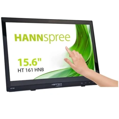 Afbeelding van Hannspree HT161HNB Touchscreen monitor Energielabel: B (A G) 39.6 cm (15.6 inch) 1366 x 768 Pixel 16:9 12 ms HDMI, VGA, USB, Hoofdtelefoon (3.5 mm jackplug)