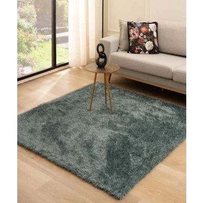 Afbeelding van Vierkant Hoogpolig Vloerkleed Velvet Posh Blauw 160x160 Cm