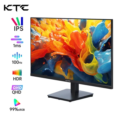 Afbeelding van KTC H27T27 Gaming Monitor, 27 inch 2560x1440 QHD IPS scherm, 100Hz verversingssnelheid, HDR10, 1ms responstijd, Adaptive Sync, Low Blue Light en Flicker Free, VESA muurbevestiging, 2*HDMI 2.0, 1*DP 1.4, 1*hoofdtelefoonaansluiting