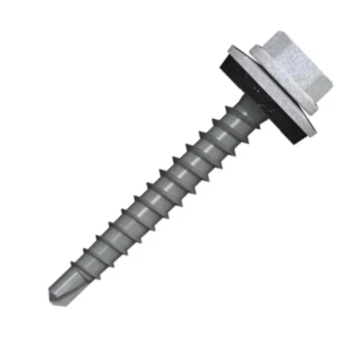 Afbeelding van Boorschroeven met 14mm ring 4,8x35 RAL 7035 lichtgrijs 100 stuks