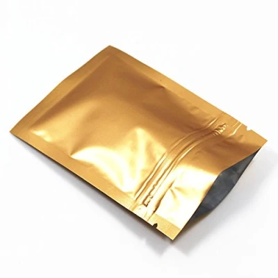 Afbeelding van Plastic zakjes met gripseal, 100 stuks, aluminiumfolie, gripsluiting, gemaakt van mylar, geschikt voor levensmiddelen, geurdicht, matgoud, 7 x 10 cm