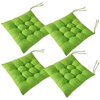 Afbeelding van Topstylehouse 4 stuks zachte stoelkussens, stoelkussens met stropdassen, eetkamer voor tuin, terras, keuken, (groen, 45 x cm)