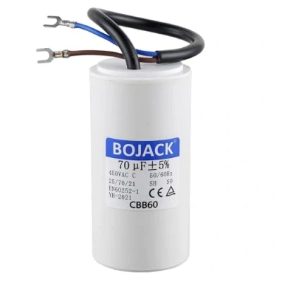 Afbeelding van BOJACK CBB60 450V 70uf condensatorstarter elektromotor, 50/60HZ aanloopcondensator met draad