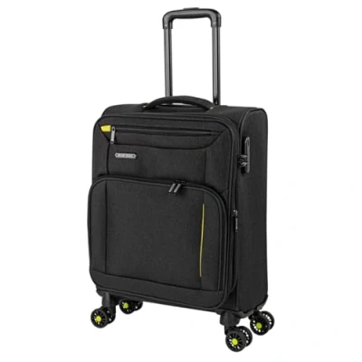Afbeelding van JASLEN Stijve Cabine Suitcase 20 Klein Reis Koffer met Wielen EVA Hand 55x40x20 Telescoopsteel Lichtgewicht Cabin Max Hanbagage Luggage TSA cijferslot, Zwart