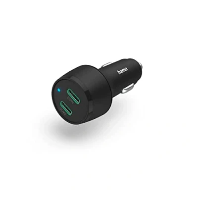 Afbeelding van Hama Auto Snellader 2X Usb C Power Delivery/Qualcomm &amp;Reg; 45 W Zwart