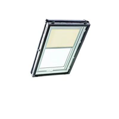 Afbeelding van Origineel Roto rolgordijn Exclusiv ZRE Voor dakraam daglicht geleiderail Zilver serie Designo R6/R8 i8 en Classic 64/84 met maat 074/140 07/14 Kleur Beige
