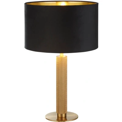 Afbeelding van Searchlight Gouden tafellamp London met zwarte kap EU65721BK