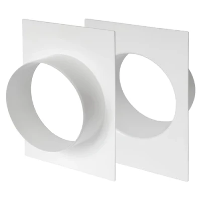 Afbeelding van Set van 2 buisverbinders, 150 mm/15 cm, kunststof, rechte buisflens voor verwarming, koeling, ventilatiesysteem