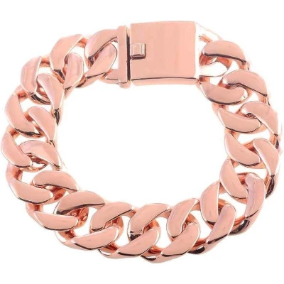 Afbeelding van Behave Gourmetschakel armband rose kleur