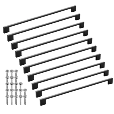 Afbeelding van SOTECH 10 stuks meubelgrepen BLACKLINE XII BA 320 mm zwart mat aluminium (lengte 350 mm, breedte 9 hoogte 28 mm) beugelgrepen keukengrepen