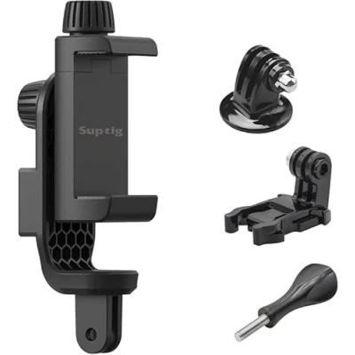 Afbeelding van Suptig Telefoonhouder voor statief, actiecamera, statiefbevestiging, adapter compatibel iPhone, Gopro, DJI Action, Insta 360, Akaso, microfoon, led lichtfotografie accessoires