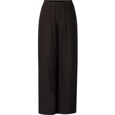 Afbeelding van Base Level loose fit broek Yul met linnen zwart