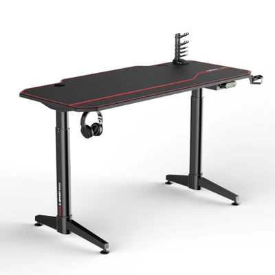 Afbeelding van Gaming bureau zwart/rood Elektrisch verstelbaar 140x66 cm