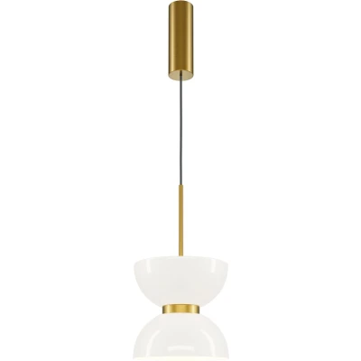 Afbeelding van Maytoni LED hanglamp Kyoto, goud/wit, Ø 22 cm, glas