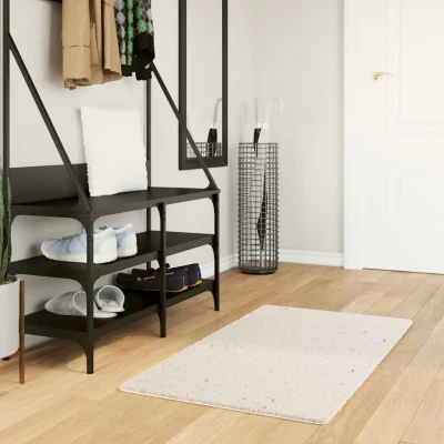 Afbeelding van Vloerkleed shaggy hoogpolig modern 60x110 cm crèmekleurig