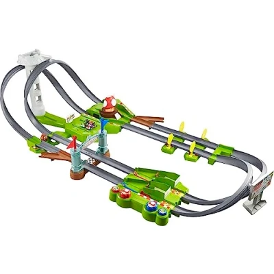 Afbeelding van Hot Wheels HFY15 Mario Kart Circuit Trackset Deluxe incl. 2 speelgoedauto&#039;s, speelgoed vanaf 5 jaar